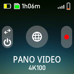 A DJI Osmo connected, showing its mode