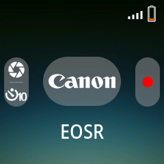Home screen with a Canon camera connected